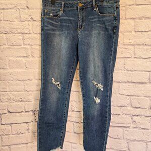 Articles of Society Suzy Ripped Fray Hem Ankle Skinny Jeans Sz 32 (12)